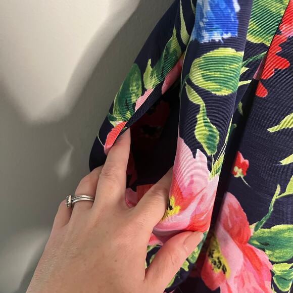 ELIZA J Fit & Flare Cocktail Dress Spaghetti Strap Floral Print Blue Size 6 - Picture 7 of 9